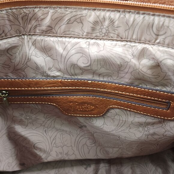 Justin Brown Concealed Carry Handbag With Dual Zippered Pockets Magnet Closure - Picture 10 of 16